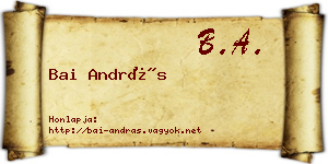 Bai András névjegykártya