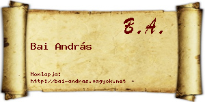 Bai András névjegykártya