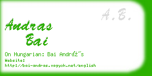 andras bai business card